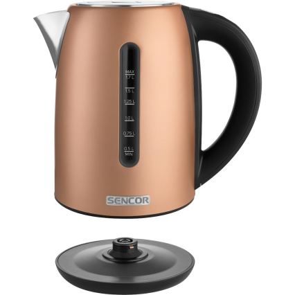 Sencor - Kiire veekeetja temperatuuri reguleerimisega 1,7 l 2150W/230V vaskse tooniga