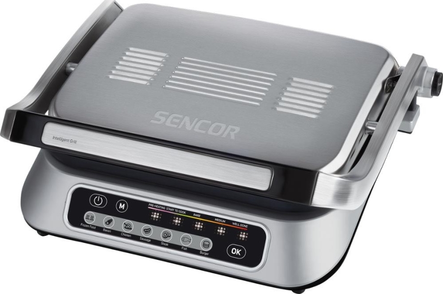 Sencor - Kontaktgrill 2100W/230V matt kroom