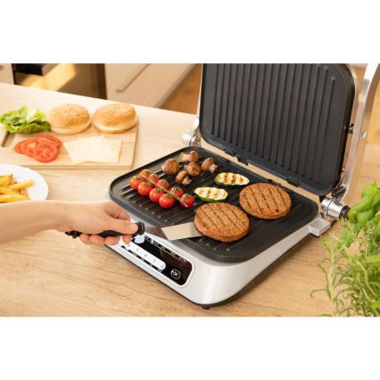 Sencor - Kontaktgrill 2100W/230V matt kroom