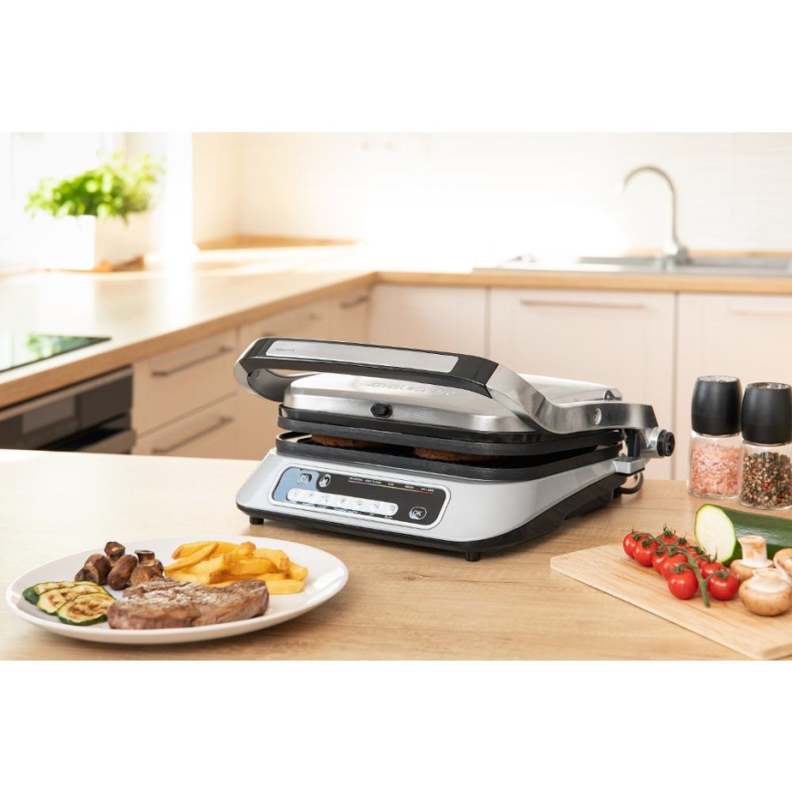 Sencor - Kontaktgrill 2100W/230V matt kroom