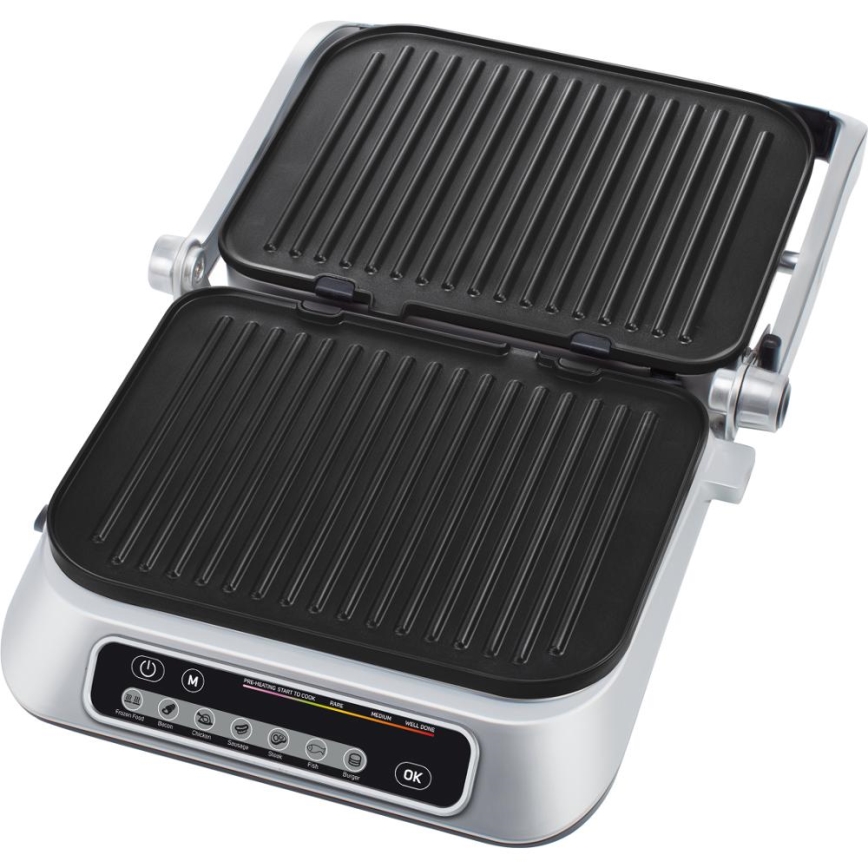 Sencor - Kontaktgrill 2100W/230V matt kroom