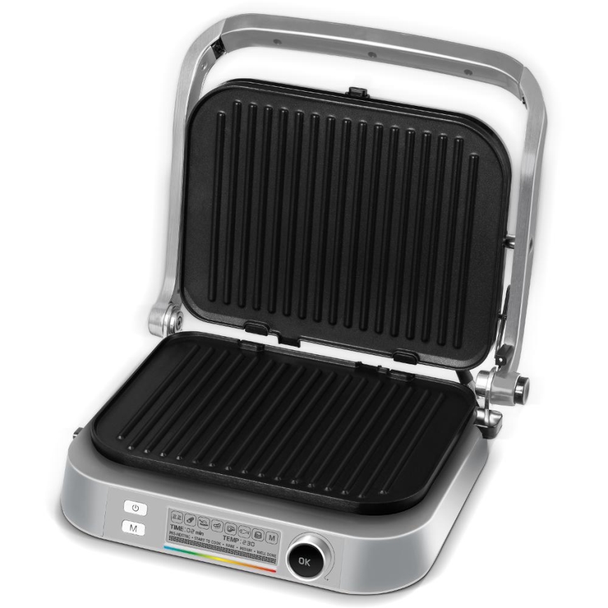 Sencor - Kontaktgrill 2100W/230V matt kroom