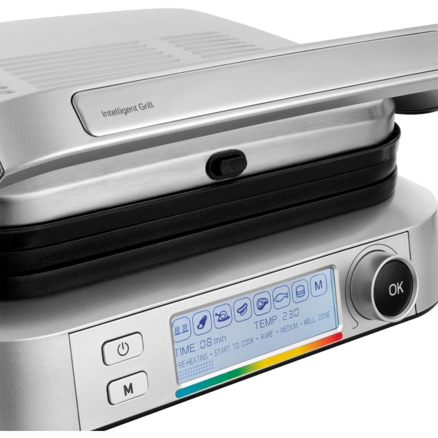 Sencor - Kontaktgrill 2100W/230V matt kroom