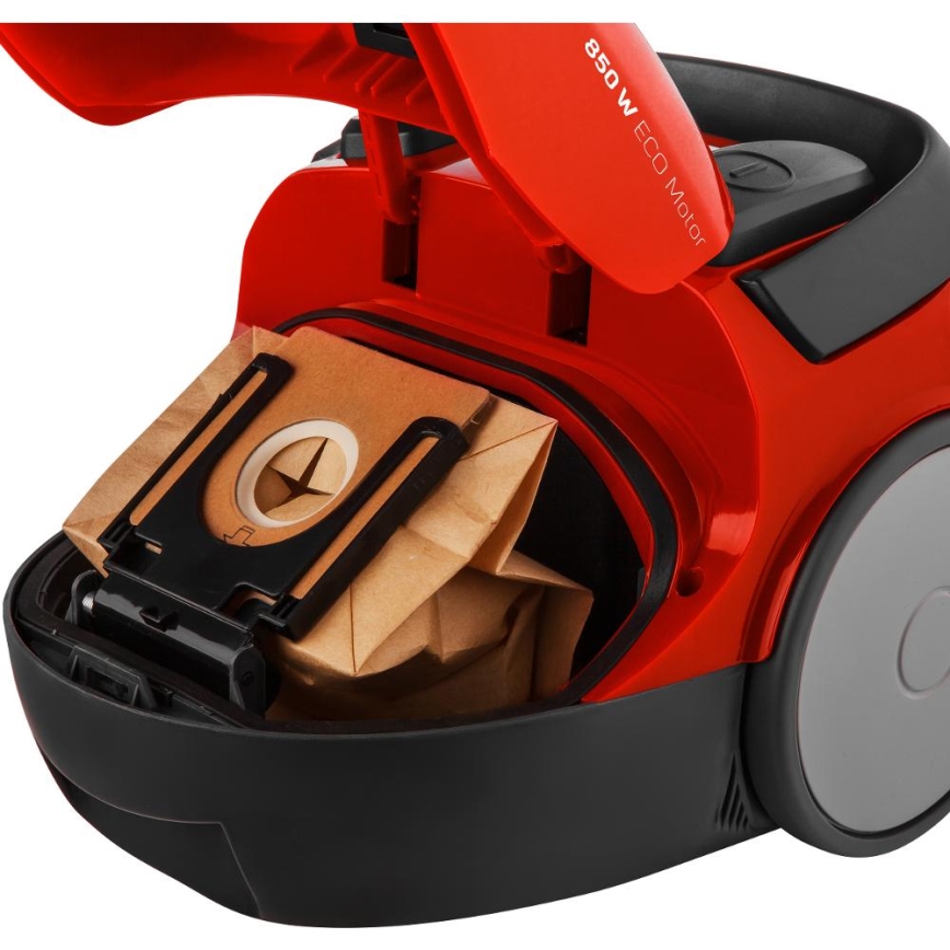 Sencor - Kotiga tolmuimeja 1,5 l 850W/230V punane/must