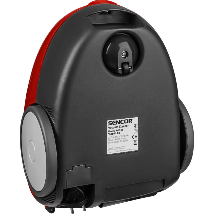 Sencor - Kotiga tolmuimeja 1,5 l 850W/230V punane/must