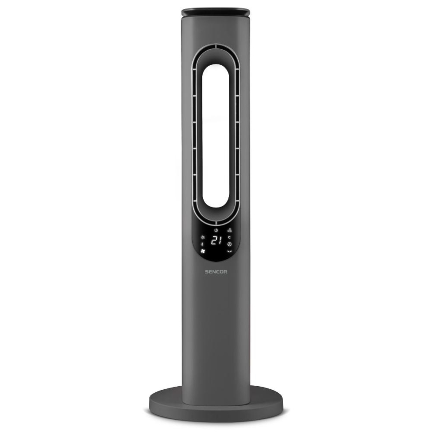 Sencor - Labadeta torni ventilaator keraamilise küttekehaga 1200/2000W/230V antratsiit + kaugjuhtimispult