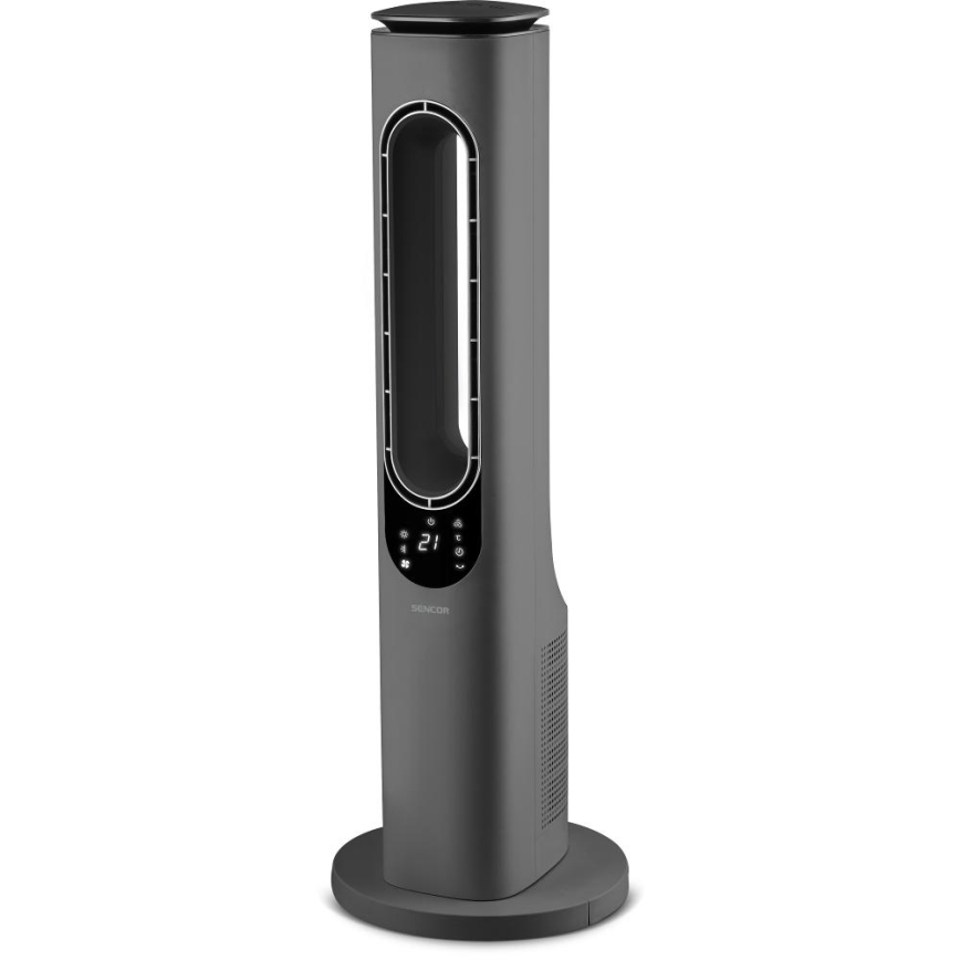 Sencor - Labadeta torni ventilaator keraamilise küttekehaga 1200/2000W/230V antratsiit + kaugjuhtimispult