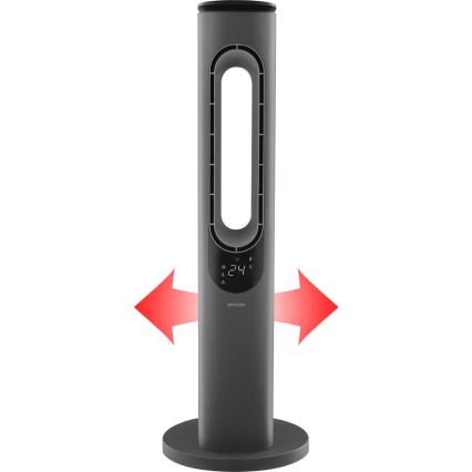 Sencor - Labadeta torni ventilaator keraamilise küttekehaga 1200/2000W/230V antratsiit + kaugjuhtimispult