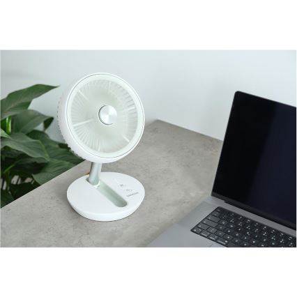 Sencor - Laetav lauaventilaator 5W/5V 4000 mAh valge