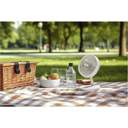 Sencor - Laetav lauaventilaator 5W/5V 4000 mAh valge