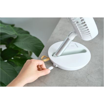 Sencor - Laetav lauaventilaator 5W/5V 4000 mAh valge