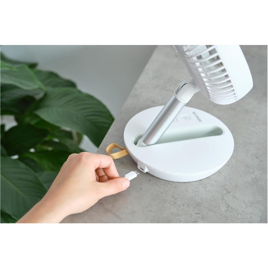 Sencor - Laetav lauaventilaator 5W/5V 4000 mAh valge