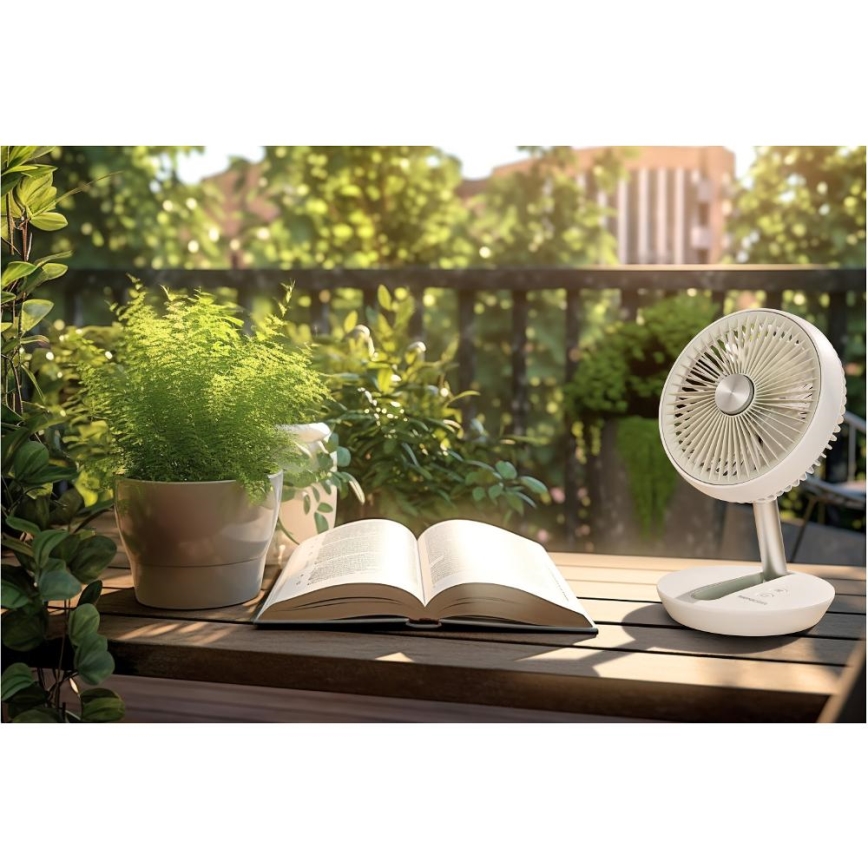 Sencor - Laetav lauaventilaator 5W/5V 4000 mAh valge