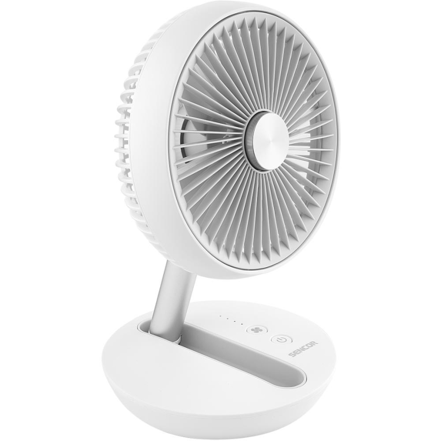 Sencor - Laetav lauaventilaator 5W/5V 4000 mAh valge