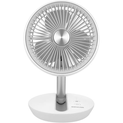 Sencor - Laetav lauaventilaator 5W/5V 4000 mAh valge