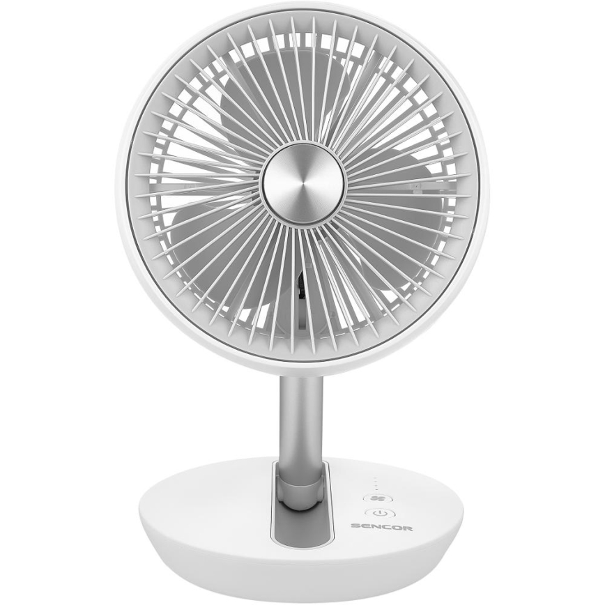 Sencor - Laetav lauaventilaator 5W/5V 4000 mAh valge