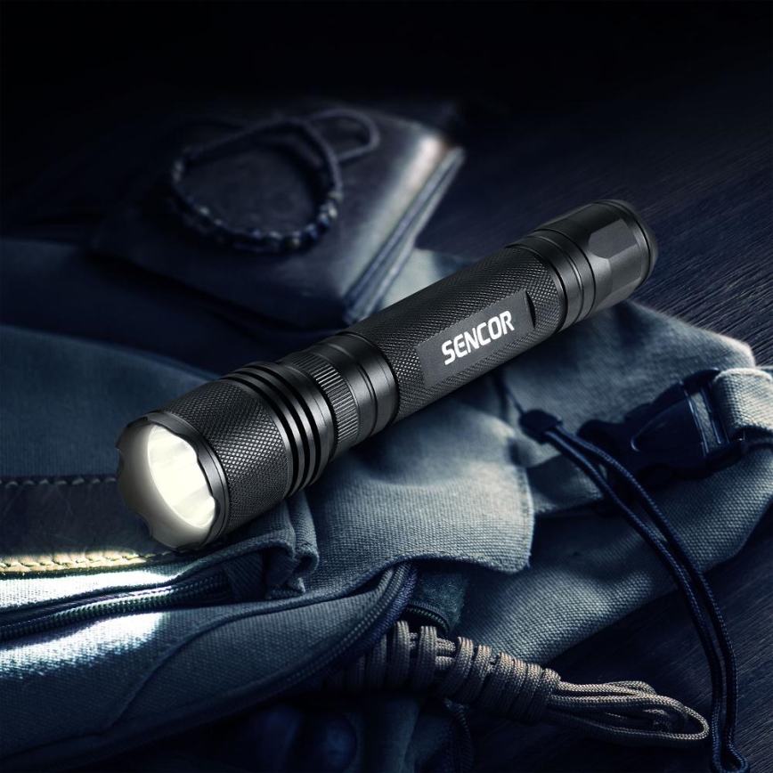 Sencor - LED Alumiiniumist taskulamp LED/5W/6xAAA IP44 must