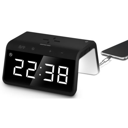 Sencor - LED RGB Äratuskell juhtmevaba laadijaga 10W/1xCR2032