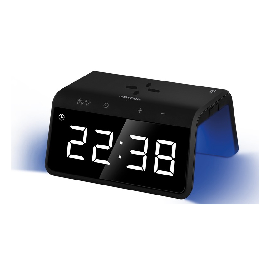Sencor - LED RGB Äratuskell juhtmevaba laadijaga 10W/1xCR2032