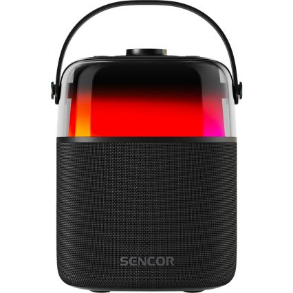 Sencor - LED RGB Kõlarid koos juhtmevaba mikrofoniga 35W 8000 mAh + 2x 1800 mAh IPX5 must