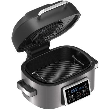 Sencor - Multifunktsionaalne kuumaõhufritüür ja grill 1660 W/230 V 6 l matistatud kroom/must