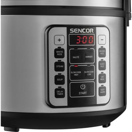 Sencor - Mitmefunktsiooniline riisikeetja 700W/230V 1,5 l roostevaba/must