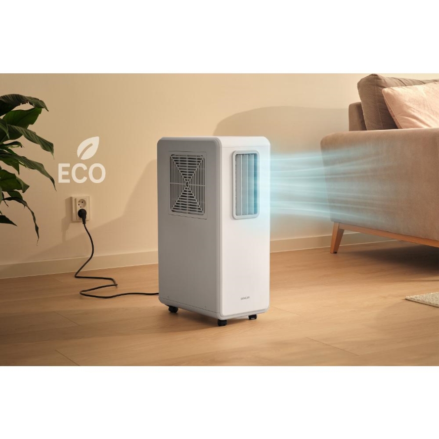 Sencor - Mobiilne kliimaseade 4-ühes 200W/230V 1800 BTU valge + kaugjuhtimispult