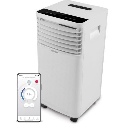 Sencor- Mobiilne konditsioneer koos LCD ekraaniga 3-ühes 930W/230V 7000 BTU Wi-Fi valge + pult