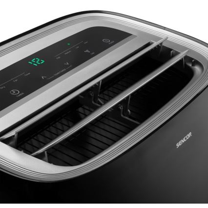 Sencor - Mobiilne konditsioneer koos LED ekraaniga 3-ühes 1000W/230V 9000 BTU must + pult