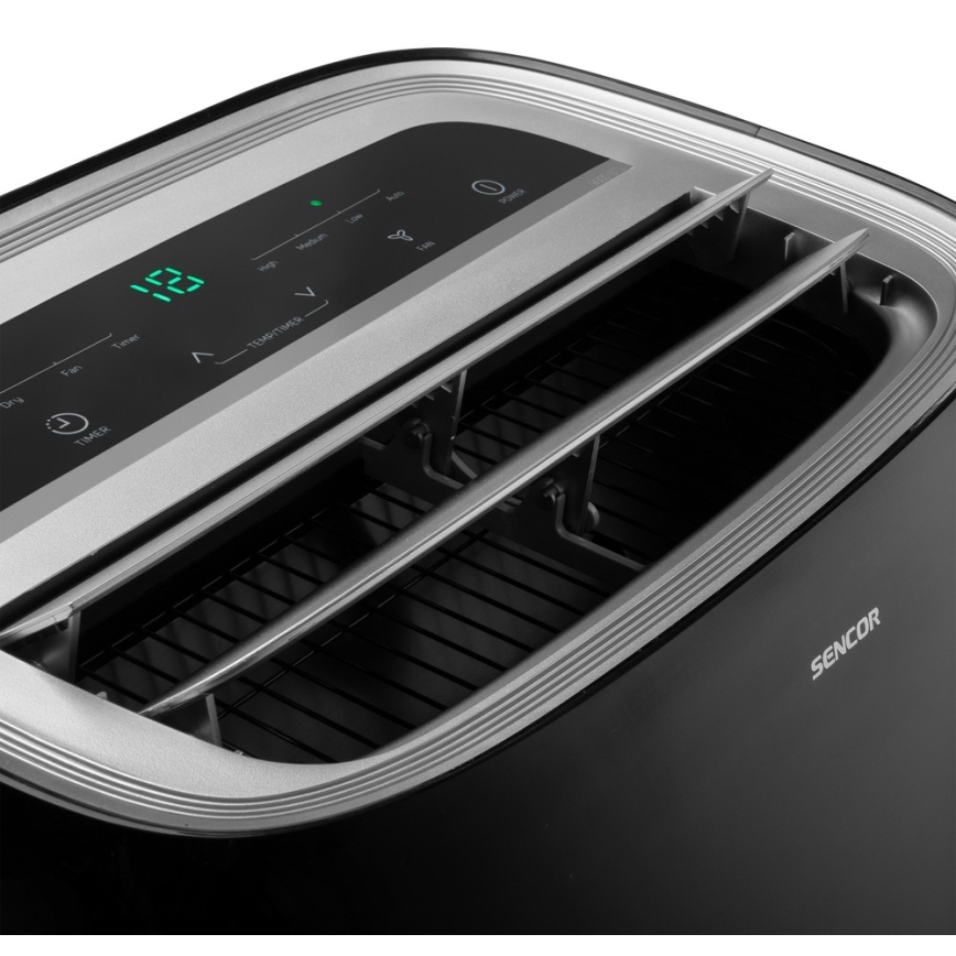 Sencor - Mobiilne konditsioneer koos LED ekraaniga 3-ühes 1000W/230V 9000 BTU must + pult