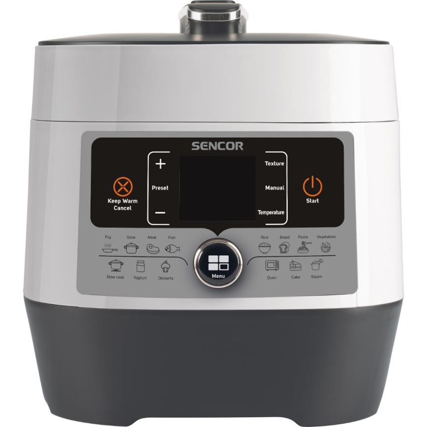 Sencor - Multifunktsionaalne elektriline survepott 5,5 l 1000W/230V valge/must