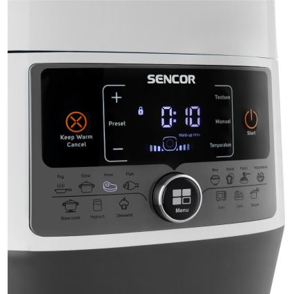 Sencor - Multifunktsionaalne elektriline survepott 5,5 l 1000W/230V valge/must
