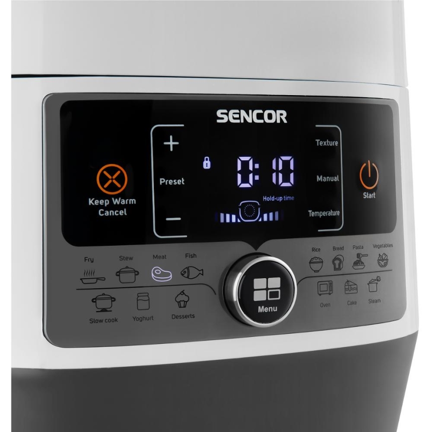 Sencor - Multifunktsionaalne elektriline survepott 5,5 l 1000W/230V valge/must