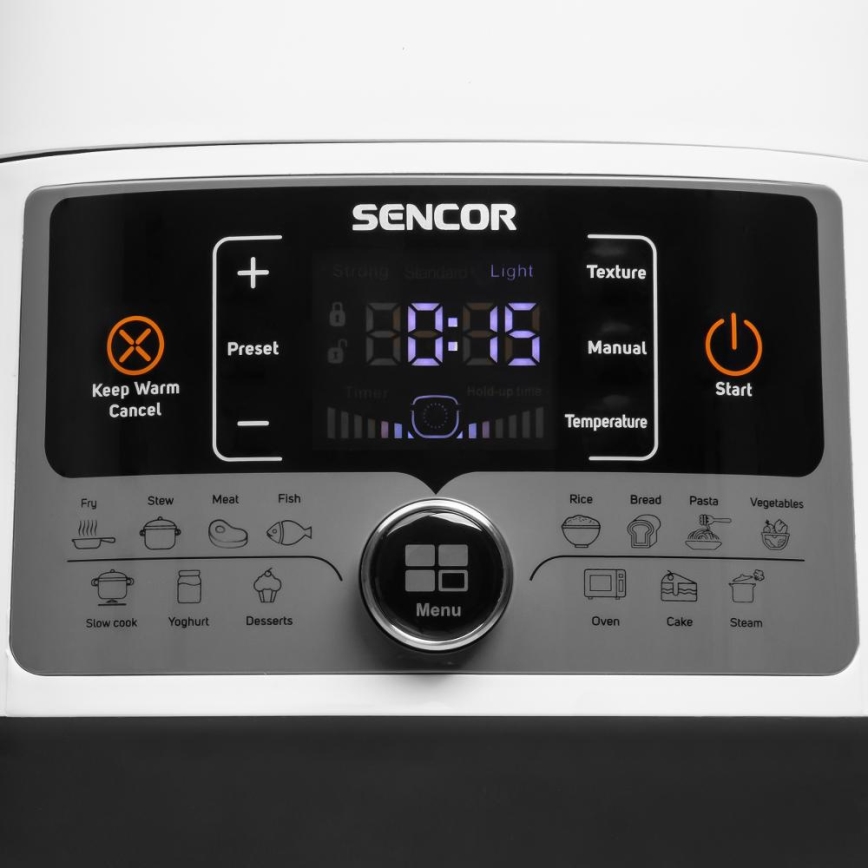 Sencor - Multifunktsionaalne elektriline survepott 5,5 l 1000W/230V valge/must
