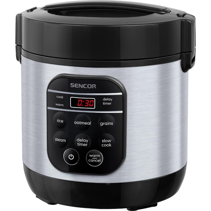 Sencor - Multifunktsionaalne riisikeetja 350W/230V 0,6 l roostevaba/must