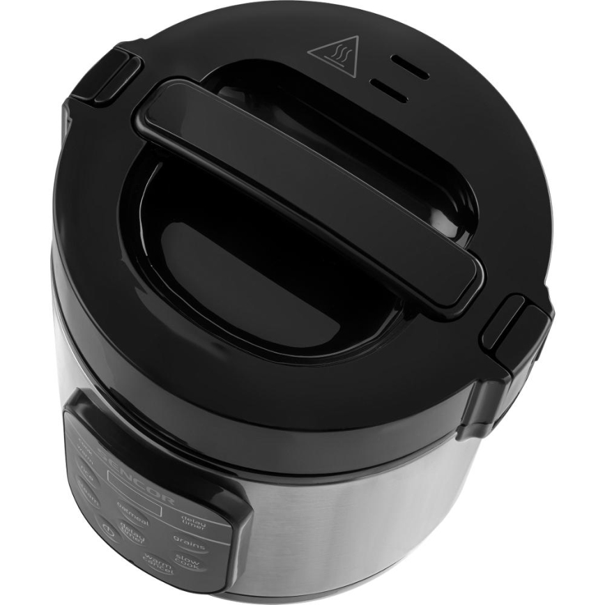 Sencor - Multifunktsionaalne riisikeetja 350W/230V 0,6 l roostevaba/must