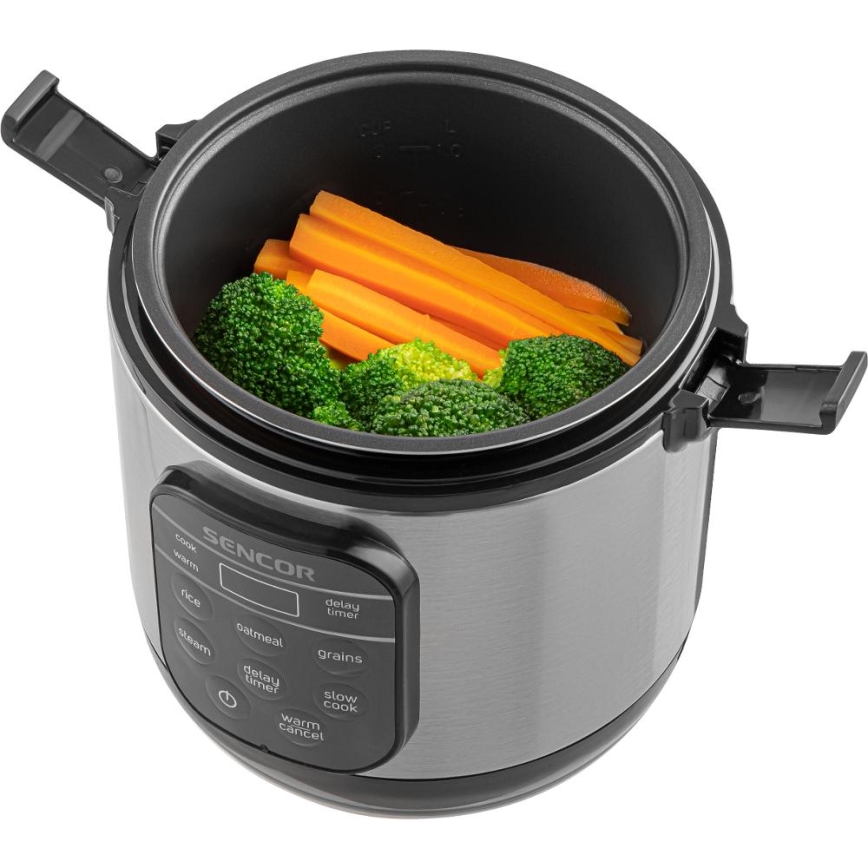 Sencor - Multifunktsionaalne riisikeetja 350W/230V 0,6 l roostevaba/must