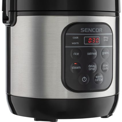 Sencor - Multifunktsionaalne riisikeetja 350W/230V 0,6 l roostevaba/must