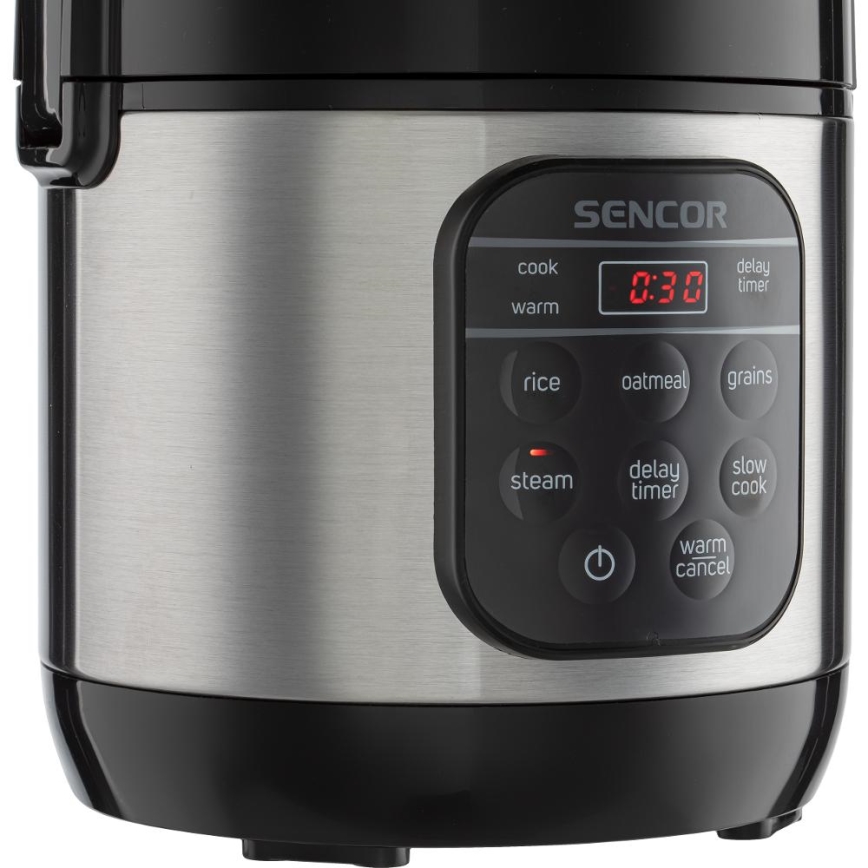 Sencor - Multifunktsionaalne riisikeetja 350W/230V 0,6 l roostevaba/must