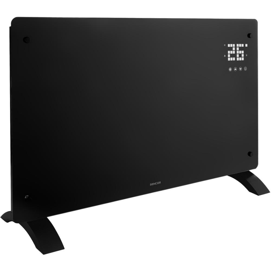 Sencor - Nutikas elektriline otsesoojendi/konvektor 2000W/230V IP24 Wi-Fi must + kaugjuhtimispult