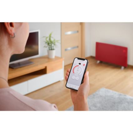 Sencor - Nutikas elektriline otsesoojendi/konvektor 1200/2400W/230V IP24 Wi-Fi punane