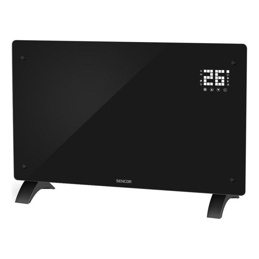 Sencor - Nutikas elektriline otsesoojendi/konvektor 2000W/230V IP24 Wi-Fi must + kaugjuhtimispult