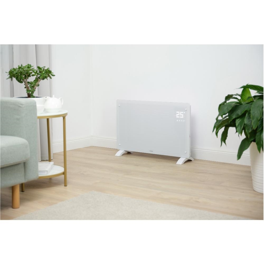 Sencor - Nutikas elektriline otseküttekeha/konvektor 2000W/230V IP24 Wi-Fi valge + kaugjuhtimispult