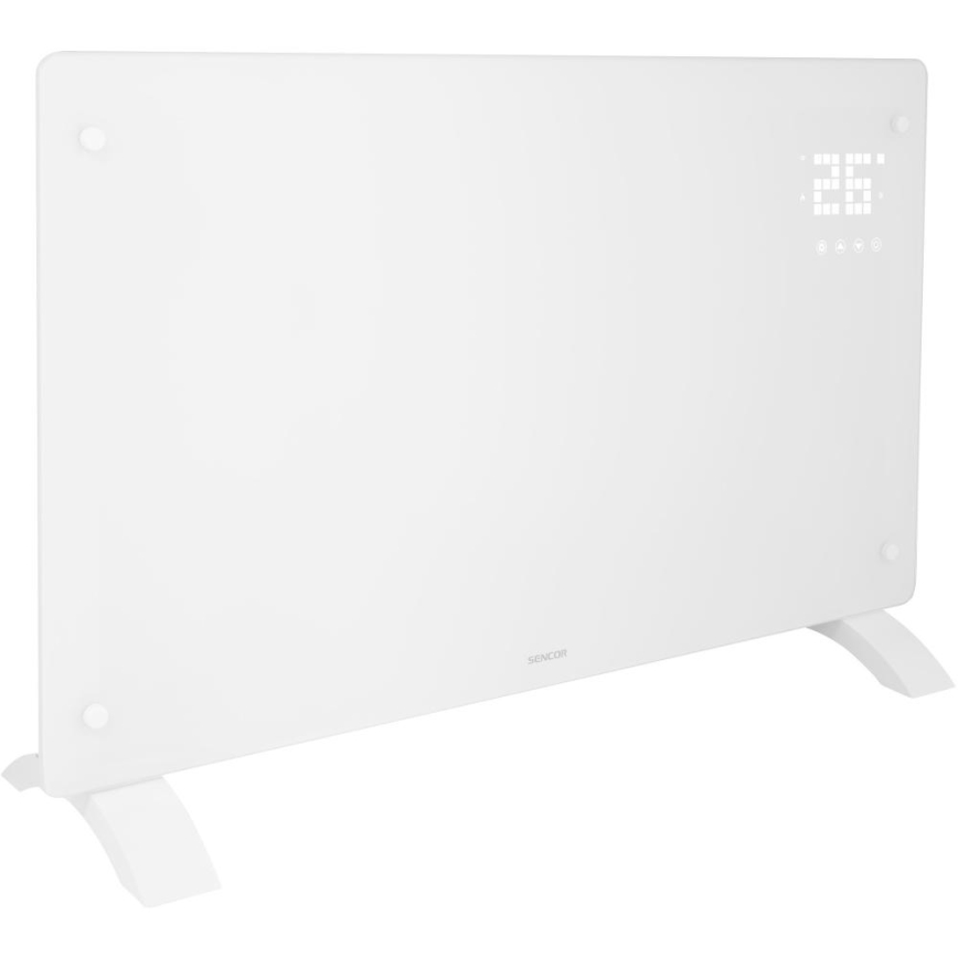 Sencor - Nutikas elektriline otseküttekeha/konvektor 2000W/230V IP24 Wi-Fi valge + kaugjuhtimispult