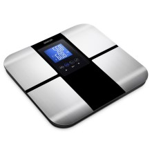 Sencor - Nutikas isiklik fitness kaal koos LCD ekraaniga 2xCR2032 roostevaba teras/must