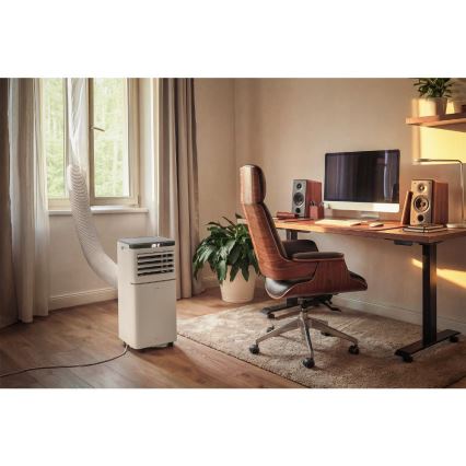 Sencor - Nutikas mobiilne kliimaseade 3-ühes koos kogu tarvikukomplektiga 815W/230V 8000 BTU Wi-Fi valge + kaugjuhtimispult