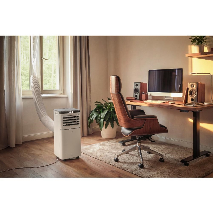 Sencor - Nutikas mobiilne kliimaseade 3-ühes koos kogu tarvikukomplektiga 815W/230V 8000 BTU Wi-Fi valge + kaugjuhtimispult