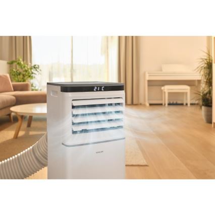 Sencor - Nutikas mobiilne kliimaseade 3-ühes koos kogu tarvikukomplektiga 815W/230V 8000 BTU Wi-Fi valge + kaugjuhtimispult