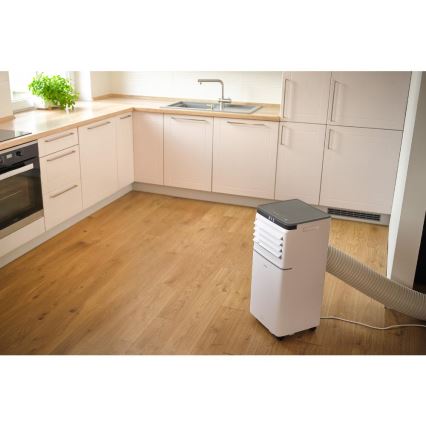 Sencor - Nutikas mobiilne kliimaseade 3-ühes koos kogu tarvikukomplektiga 815W/230V 8000 BTU Wi-Fi valge + kaugjuhtimispult