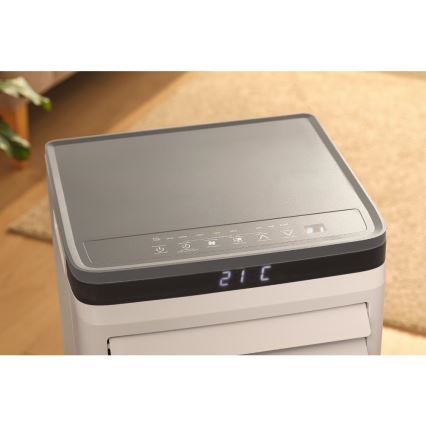 Sencor - Nutikas mobiilne kliimaseade 3-ühes koos kogu tarvikukomplektiga 815W/230V 8000 BTU Wi-Fi valge + kaugjuhtimispult